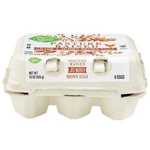 Wegmans Organic Eggs, Pasture Raised, Grade A, Jumbo, Brown, 6 Count