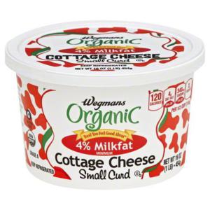 Wegmans Organic 4% Milkfat Minimum Cottage Cheese, Small Curd