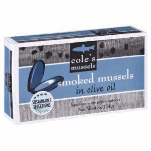 Cole's Mussels Smoked Mussels, in Olive Oil