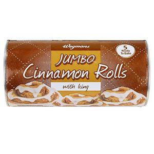 Wegmans Rolls, Cinnamon with Icing, Jumbo