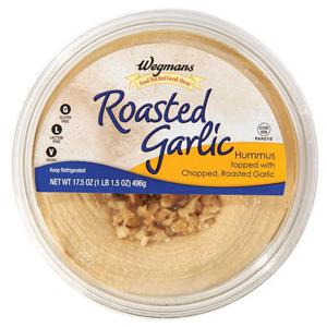 Wegmans Roasted Garlic Hummus, Topped with Chopped Roasted Garlic