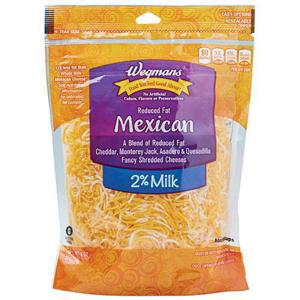 Wegmans Reduced Fat 2% Mexican Shredded Cheese