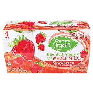 Wegmans Organic Strawberry Blended Yogurt Made with Whole Milk