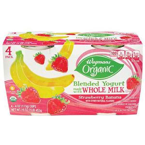 Wegmans Organic Strawberry Banana Blended Yogurt Made with Whole Milk