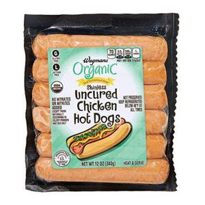 Wegmans Organic Skinless Uncured Chicken Hot Dogs