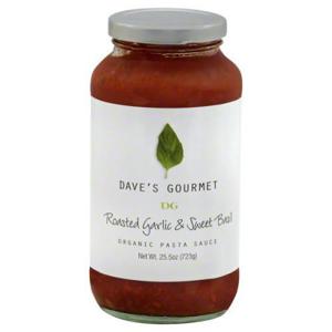 Daves Gourmet Pasta Sauce, Organic, Roasted Garlic & Sweet Basil