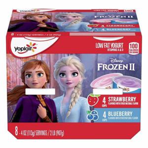 Yoplait Yogurt, Low Fat, Strawberry/Blueberry, Disney Frozen II