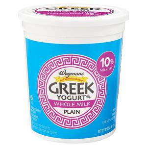 Wegmans Yogurt, Greek, Plain, Whole Milk