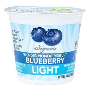 Wegmans Yogurt, Blueberry, Light, Blended, Nonfat