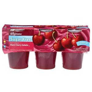 Wegmans Sugar Free Black Cherry Gelatin, 6 Pack