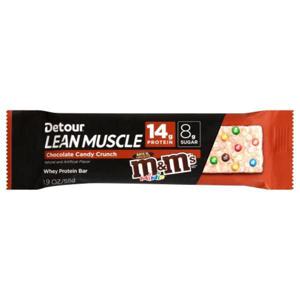 DETOUR Lean Muscle Whey Protein Bar, Chocolate Candy Crunch