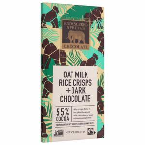 Endangered Species Chocolate, Oat Milk Rice Crisp + Dark Chocolate, 55% Cocoa