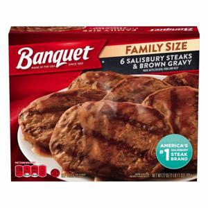 Banquet Salisbury Steaks & Brown Gravy, Family Size