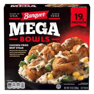 Banquet Mega Bowls Chicken Fried Beef Steak