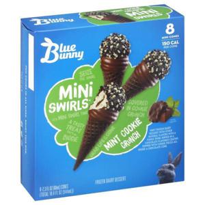 Blue Bunny Mini Swirls, Mint Cookie Crunch