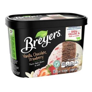 Breyers Ice Cream, Vanilla, Chocolate, Strawberry