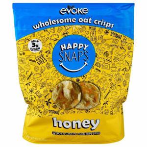 Evoke Happy Snaps Oat Crisps, Wholesome, Honey