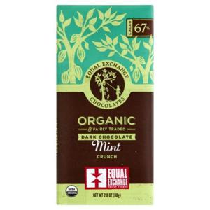 Equal Exchange Chocolates Dark Chocolate, Organic, Mint Crunch