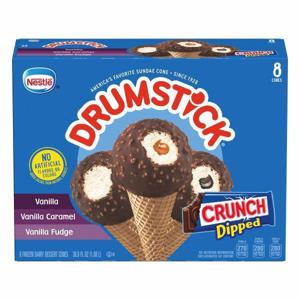 Drumstick Frozen Dessert Cones, Crunch Dipped