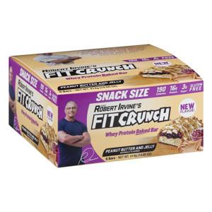 FIT CRUNCH Whey Protein Bar, Peanut Butter and Jelly, Baked, Snack Size