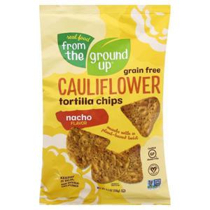 From The Ground Up Tortilla Chips, Cauliflower, Grain Free, Nacho Flavor