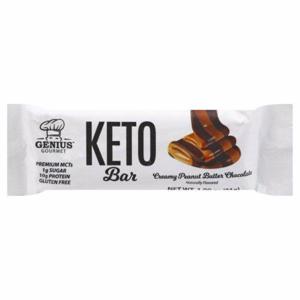 Genius Gourmet Keto Bar, Creamy Peanut Butter Chocolate