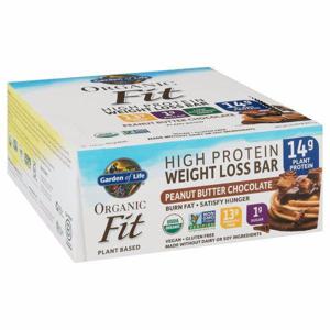 Garden of Life Organic Fit Weight Loss Bar, High Protein, Peanut Butter Chocolate, 12 Pack