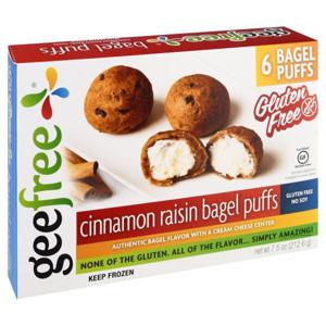 Geefree Bagel Puffs, Gluten Free, Cinnamon Raisin