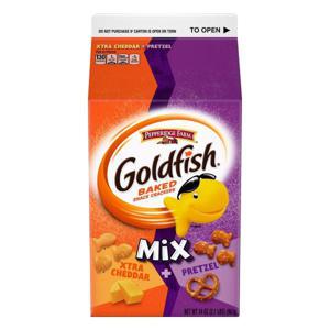 Goldfish Baked Snack Crackers, Xtra Cheddar + Pretzel, Mix