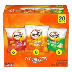 Goldfish Baked Snack Crackers, Say Cheeeese Variety, 20 Packs