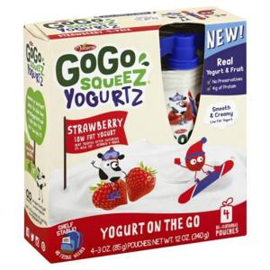 GoGo Squeez Yogurtz, Lowfat, Strawberry, 4-Pack