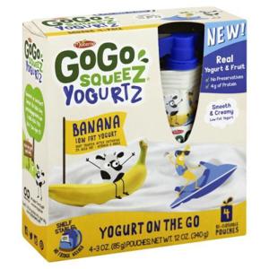 GoGo Squeez Yogurtz, Lowfat, Banana, 4-Pack