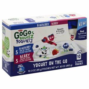 GoGo Squeez Yogurt, On the Go, Low Fat, Blueberry, Berry