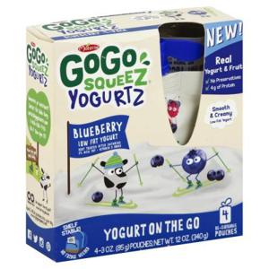 GoGo Squeez Yogurt, On the Go, Low Fat, Blueberry