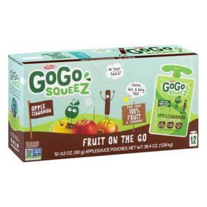 GOGO SQUEEZ Apple Sauce, Apple Cinnamon, 12 Pack