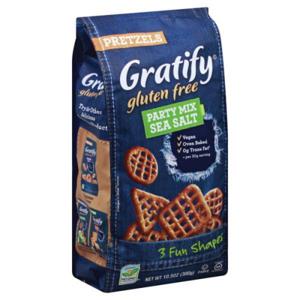 Gratify Pretzels, Gluten Free, Party Mix, Sea Salt