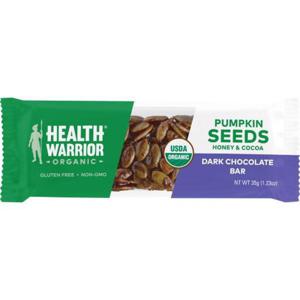 HEALTH WARRIOR Organic Pumpkin Seed Bar, Dark Chocolate