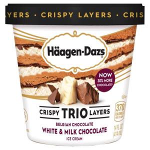 Haagen-Dazs Ice Cream, Trio Crispy Layers, Belgian Chocolate, White & Milk Chocolate