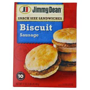 JIMMY DEAN Snack Size Sausage Biscuit Sandwiches, 10 Count (Frozen)