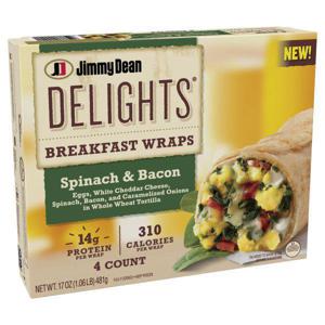 Jimmy Dean Fully Cooked Breakfast Wrap, Spinach and Bacon