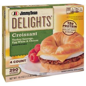 Jimmy Dean Delights Turkey Sausage, Egg White & Cheese Croissant Sandwiches (Frozen)