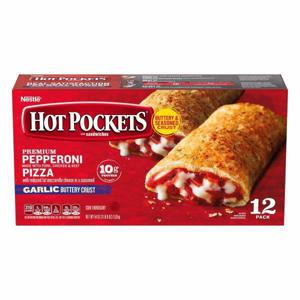 Hot Pockets Sandwiches, Premium Pepperoni, Pizza, Garlic Buttery Crust