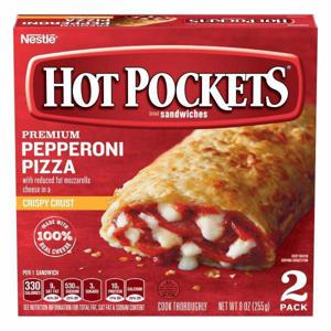 Hot Pockets Sandwiches, Premium Pepperoni Pizza, Crispy Crust, 2 Pack