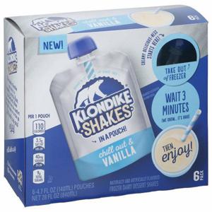 Klondike Shakes Frozen Dairy Dessert Shakes, Chill Out & Vanilla, 6 Pack