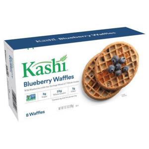 KASHI Frozen Breakfast Waffles, Blueberry, Vegan, Non-GMO Project Verified