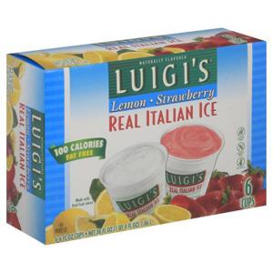 LUIGI'S Italian Ice, Real, Lemon/Strawberry