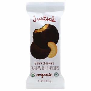 Justin's Butter Cups, Cashew, Organic, Dark Chocolate