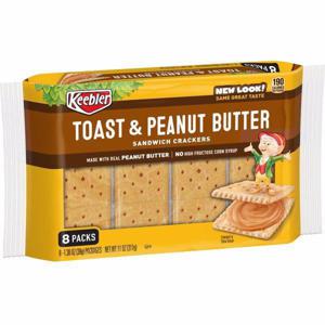 Keebler Crackers Keebler Sandwich Crackers, Toast and Peanut Butter, Snacking Made Easy Single Serve, 8ct 11oz