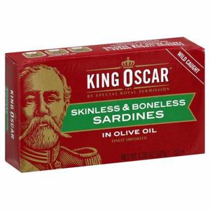 King Oscar Sardines in Olive Oil, Skinless & Boneless