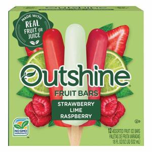 Outshine Fruit Ice Bars, Strawberry/Lime/Raspberry, Assorted, 12 Pack